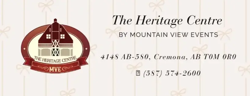 The Heritage Centre by MVE | The Heritage Centre by Mountain View Events Ltd. | The Heritage Centre by Mountain View Events Ltd. Contact the Heritage Centre in Cremona, AB