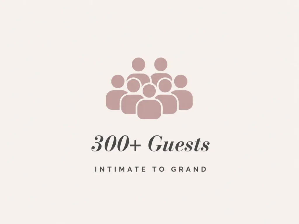Group of guests graphic indicating capacity for large celebrations