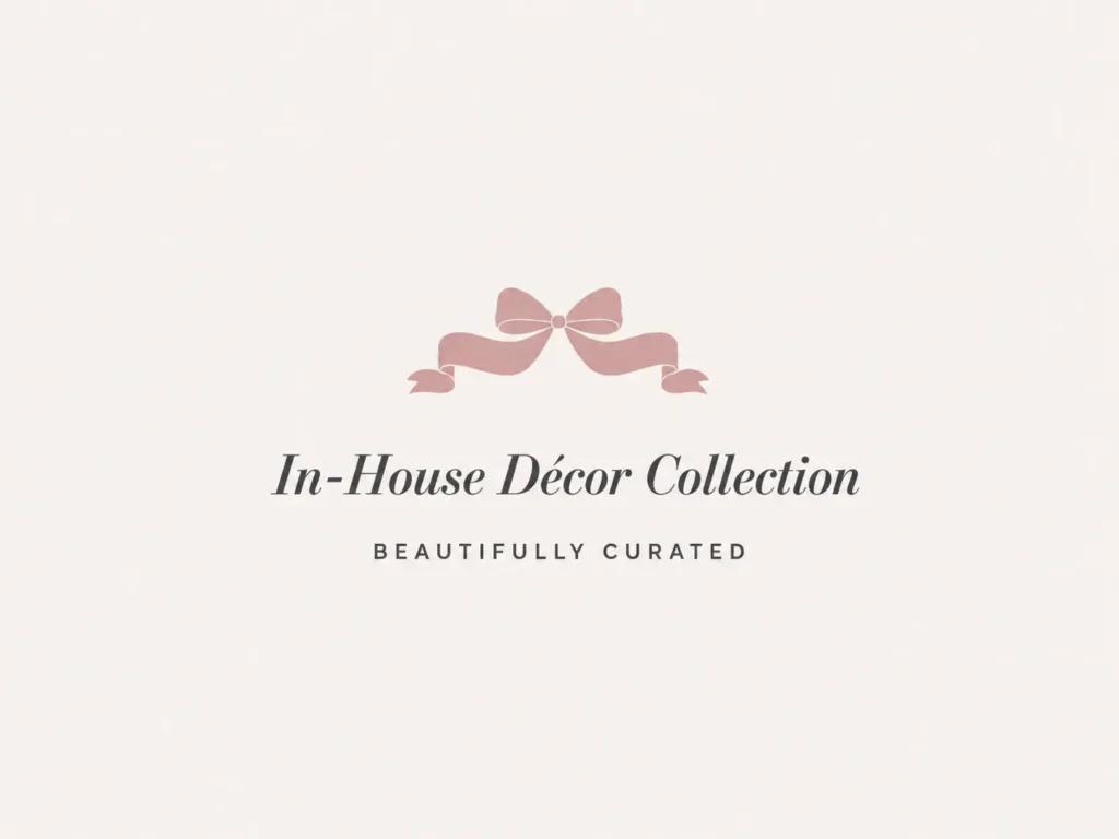 Ribbon bow graphic noting an included curated décor collection