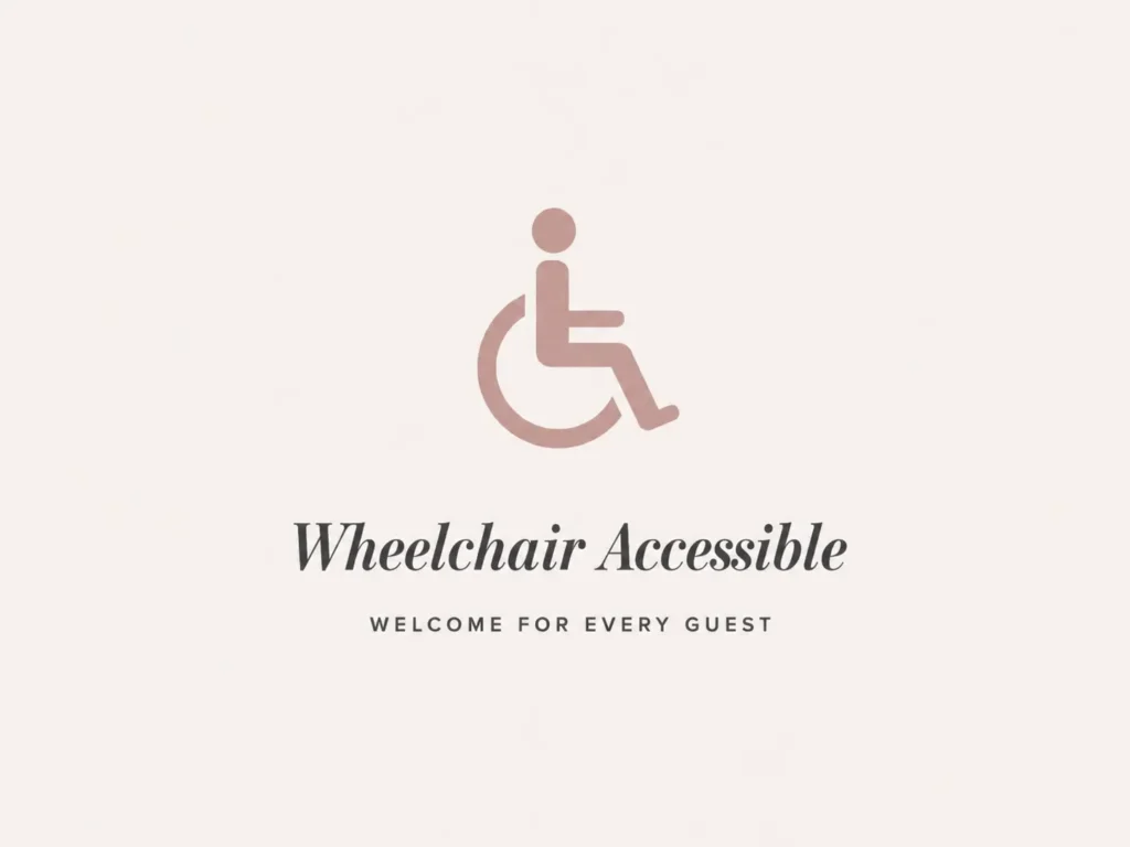 Wheelchair graphic indicating accessible venue features