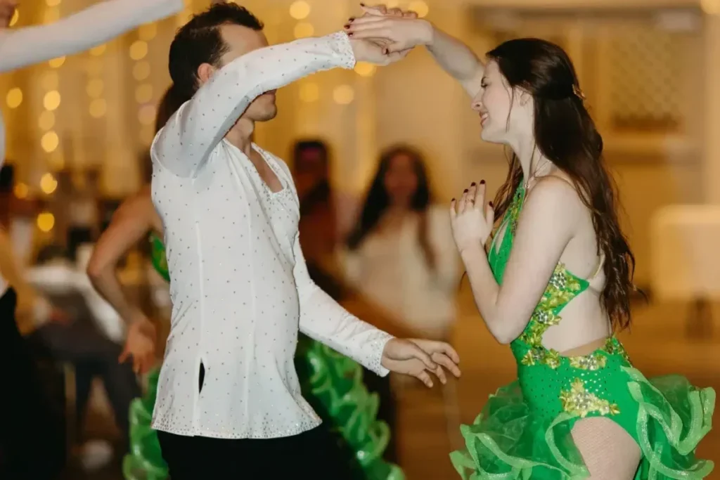 Live dancers performing in the Grand Ballroom at The Heritage Centre in Cremona, Alberta.